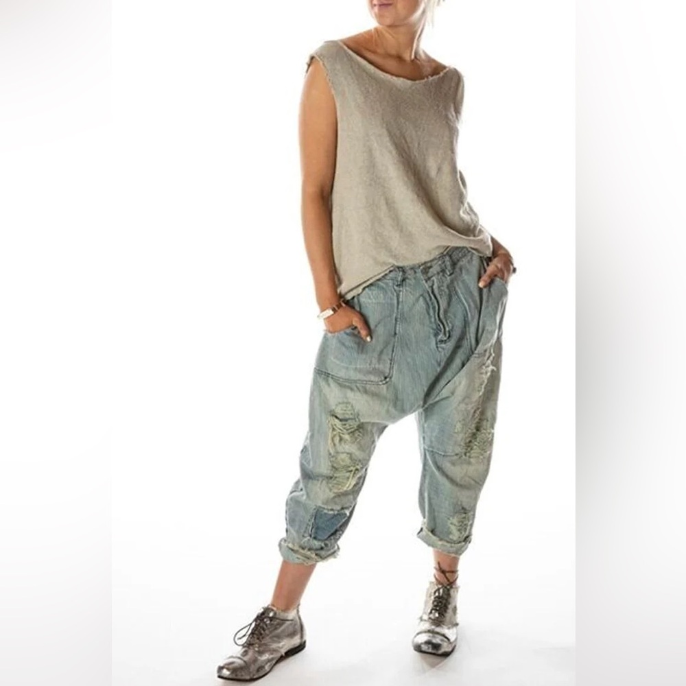 Magnolia Pearl minor striped denim harem jeans